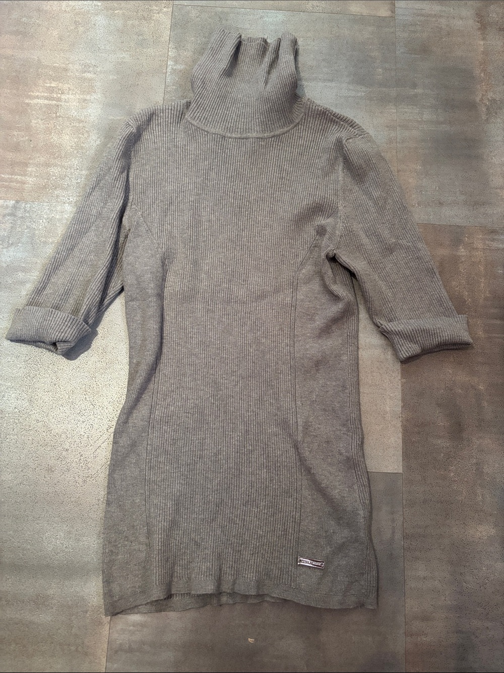 White House Black Market Medium Gray Ribbed Turtleneck Sweater